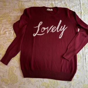 Hollister Crewneck Lovely Sweater Rust & Cream Color Size Large